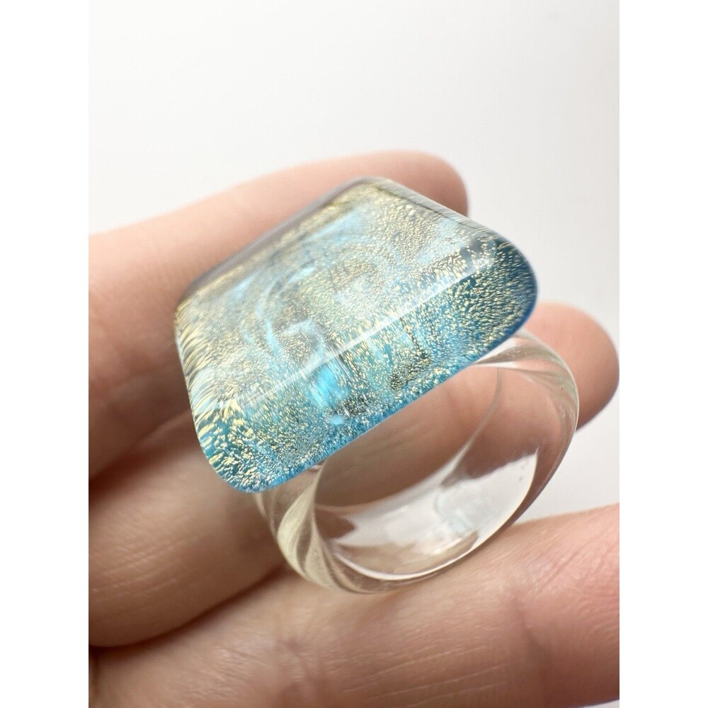 Handmade Art Glass Ring Size 8